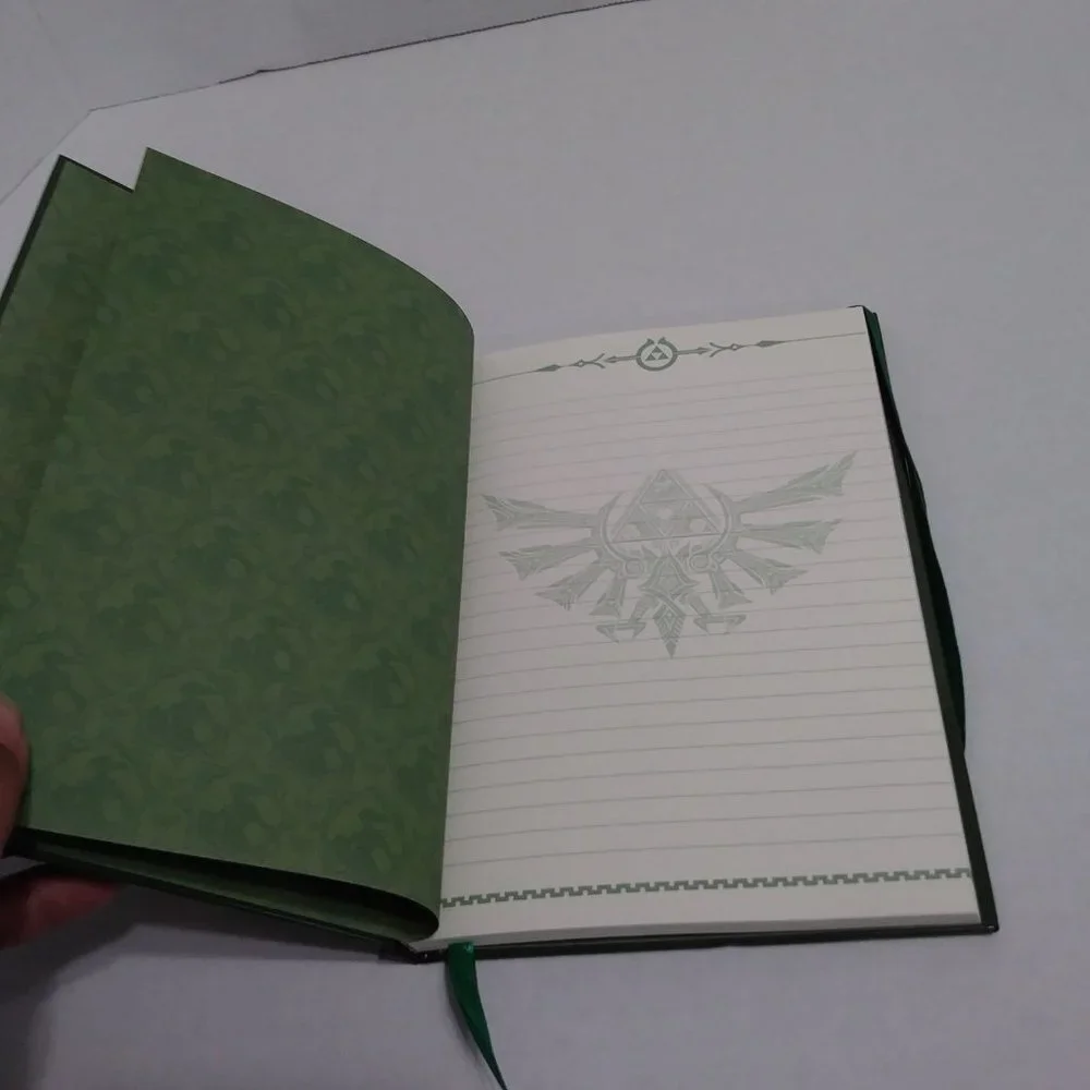 Nintendo Legend Of Zelda Hardcover Writing Journal Notebook Green And Gold